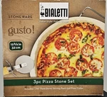 Bialetti Pizza Baking Set With 12.75" Stone, Rack, Cutter 3PC. Fixed Price $46.99.