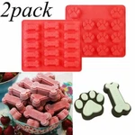 Puppy Paw & Bone Silicone Baking Pan Mold Ice Tray Dog Treat Cookie Non Stick. Fixed Price $17.74.