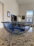 Pyrex Glass Blue Lagoon 4 Quart Watercolor Mixing Bowl 326 Swirl Cobalt. Fixed Price $59.00.