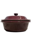 Pampered Chef 1121 Cranberry Round Covered Baker 1.5L 6-CUP Stoneware Retired. Fixed Price $39.00.