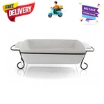 Gibson Elite 15.5IN Rectangle Stoneware Bakeware Rack 2PC Kitchen Set. Fixed Price $44.98.