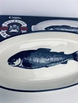 Dockside Bakeware Cuisine Company 9.25 Oval Baker Blue Cobalt Fish. Fixed Price $13.50.