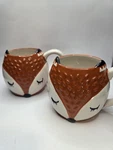 Sur La Table Fox Stoneware Coffee Mug Set 2. Fixed Price $14.00.