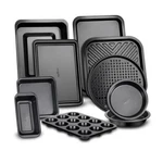 Nutrichef 10-PIECE Deluxe Carbon Steel Bakeware Kitchen Oven Baking Pans Set. Fixed Price $51.99.