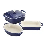Staub Ceramic 4-PC Baking Pans Set, Casserole Dish With Lid, Brownie. Fixed Price $169.95.