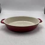 Staub Oval Baking Dish Red Ceramic 9-INCH. Fixed Price $34.99.