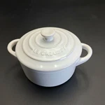 Creuset Mini Round Cocotte White Stoneware Covered Casserole Dish 8OZ 10CM. Fixed Price $19.95.