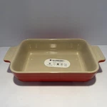 Red Le Creuset Rectangular Baking Dish Stoneware Carmin 18CM 7 X 5" Nwt. Fixed Price $34.99.