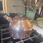 Chantal Copper Steel 2 Tone Hohner Harmonica Whistling Tea Kettle Pot 1.8Q. Fixed Price $45.00.
