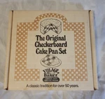 Vtg Original Checkerboard Cake Set 3 Divider Village Baker 2400G. Fixed Price $14.99.