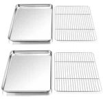 P&p Chef 16 Inch Stainless Steel Baking Sheet With Set (2 Pans+ Racks),. Fixed Price $39.59.