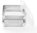 8X8 Inch Square Baking Cake Pan With Lid Set Of 2, Stainless Steel Brownie Lasag. Fixed Price $28.62.