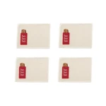 Mud Pie "ho Ho" White Dhurrie Christmas Placemat W/ Silverware Pocket Set Of 4. Fixed Price $29.99.