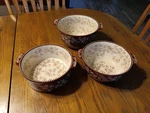 Temptations By Tara Brown Floral Lace Ovenware- 3 Bowl Set. Fixed Price $46.94.