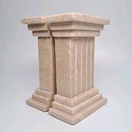 Creative Home Champagne Marble Columns Polished Stone Bookends Set 6 3/8". Fixed Price $69.99.