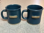 Set 2 Mud Love Pottery Elevate Stoneware Blue Glazed Coffee Mugs Cups Pair. Fixed Price $9.99.