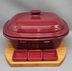 Pampered Chef Deep Covered Baker Cranberry Cheese Board And Petite Squares. Fixed Price $69.98.