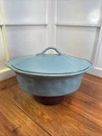 Rachael Ray Blue Stoneware Leaves Round 3.5 Quart Baking Dish Oval W/lid. Fixed Price $55.21.