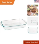 Elegant Pyrex 2 Quart Glass Oblong Baking Dish - Perfect For Everyday Use. Fixed Price $55.99.
