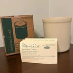 Pampered Chef Stoneware Unglazed Bread Baking Crock #1420-02 Open Box & Pamphlet. Fixed Price $19.95.