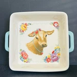 The Pioneer Woman Sweet Romance Cow 8X8 Square Ceramic Stoneware Baking Dish. Fixed Price $26.25.
