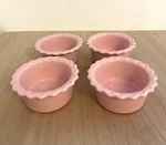 Chantal Pink Ramekins Set Of Bakeware 1/2 Cup 93-RMR07/4 Freeze Serve Euc. Fixed Price $24.99.