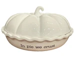 Mud Pumpkin Dish Set Ceramic White Round Two-piece With Lid. Fixed Price $110.00.
