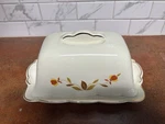 Jewel Tea Autumn Leaf One Pound Butter Dish Hall China Unused. Fixed Price $125.10.