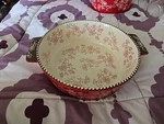 Temptations By Tara PPPHF792004 Floral Lace Red Qt Bowl Handles B63. Fixed Price $30.99.