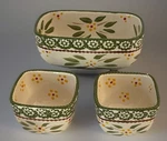 Temptations By Tara Confetti Floral Loaf Baker & 2 Ramekins Ceramic Old World. Fixed Price $22.60.