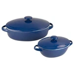 Strawberry Street Sienna Covered Casserole 10" And 7" Bakeware Set Blue. Fixed Price $55.15.