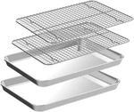 Quarter Pan With Cooling Rack Set Baking Sheets 12*10*1INCH, Silver. Fixed Price $35.34.