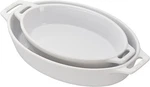 Staub Stoneware 2-PC, Oval Baking Dish Set, White. Fixed Price $53.99.