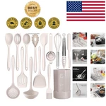 Complete Silicone Kitchen Tools Set - Nonstick Cooking Utensils, Dishwasher Safe. Fixed Price $38.99.