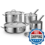 Cooks Standard Kitchen Cookware Sets Stainless Steel Professional Pots Pans. Fixed Price $173.46.