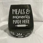 Temptations By Tara Crock Utensil Holder Cookbook Stand Gray Floral Print. Fixed Price $10.00.