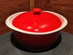 La Regalo Round Red Stoneware Baking Dish With Lid. Fixed Price $19.99.
