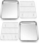 10.4 Inch Toaster Oven Pans With Racks, Pieces Stainless Steel Tray Bakin. Fixed Price $32.16.
