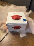 New Box Le Creuset 8 Oz Mini Round Cocotte Lid Azur Blue Garlic Roaster. Fixed Price $30.00.