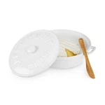 Twine Ceramic Brie Baker With Acacia Wood - Set Of 1, White. Fixed Price $37.41.