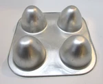 1970'S Four Large Egg Muffin Cake Wilton Aluminum Bake Pan Food Mold 502-302. Fixed Price $25.00.