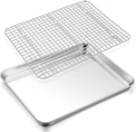 Teamfar Baking Sheet With Rack, 17.6 X 13 Inch Stainless Steel Tray P. Fixed Price $26.77.
