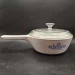 Vintage Corningware Cornflower Blue P-81-B Pint Skillet Saucepan W/ Pyrex Lid. Fixed Price $28.95.