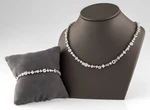 Gorgeous Sterling Silver Cz Tennis Necklace And Bracelet Set Multi-cut Stones. Fixed Price $650.00.