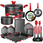 Nutrichef 21-PIECE Nonstick Cookware Set Includes Saucepans, Skillets, Roun.... Fixed Price $154.39.