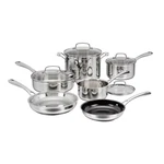 Cuisinart Classic Stainless Steel 10-PIECE Cookware Set Pots & Pans -open Box. Fixed Price $139.99.