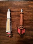 Set Of 2 Beer Tap Handles Mothers Brewery Izzy Lager Sam Adams Octoberfest. Fixed Price $35.00.