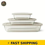 Amazon Basics 6-PIECE Glass Baking Dish Set With Lids Oven Safe. Fixed Price $44.99.