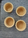 4 Chantal Ramekins Bakeware 1 Cup Freeze Serve Sunflower Yellow Ruffle. Fixed Price $29.99.