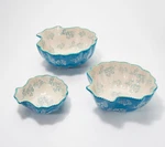 Temp-tations S/3 Bowls Mixing,serving 2.5, 1.5, 0.5 Qt Summer Shell H217862. Fixed Price $37.29.